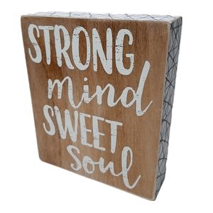 🍒 STRONG MIND SWEET SOUL Wooden Sign Decor - Wall Art